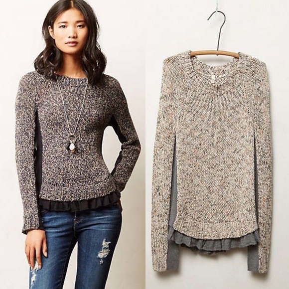 MOTH Anthropologie Apsara Sweater with Ruffles - Picture 1 of 9